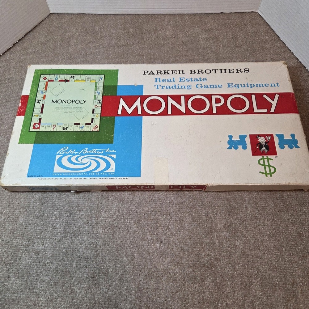 Vintage Parker Brothers Monopoly Board Game Classic Edition Real Estate Trading